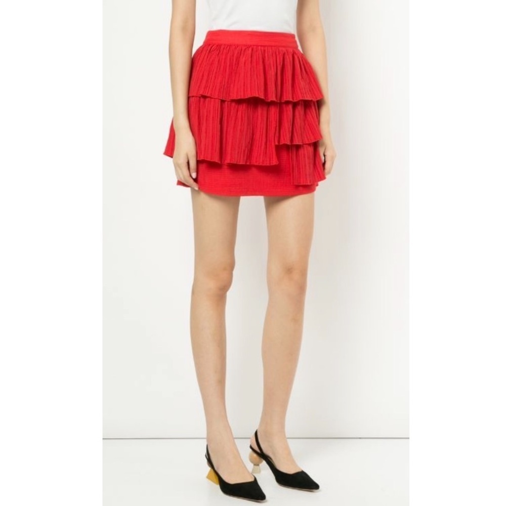 Suboo Red Frill Mini Skirt.